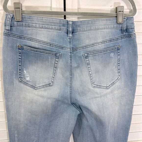 Chico's Black Label Ankle Jeans Size 1 (8) Distressed Lace - Picture 10 of 16